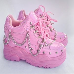 SPACE CANDY PLATFORM SNEAKERS WITH STUDS - Pink - Size 7